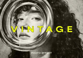 Vintage Paper Photo Effect Mockup