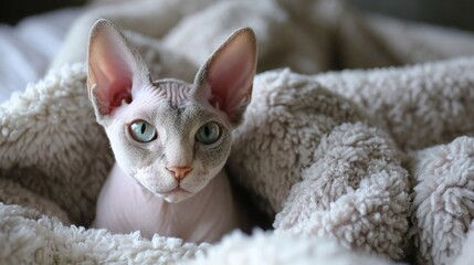 Cat rests on soft blanket in a cozy indoor space during the day with natural light coming through the window
