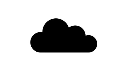 Black cloud silhouette against white background representing weather and sky.