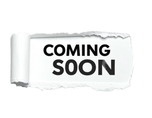 Coming Soon" emerges from torn white paper