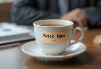 Cozy Break Time with a Cup of Tea on a Wooden Table