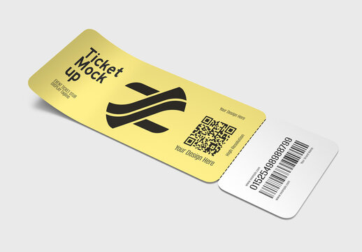 Ticket Mockup PSD Template
