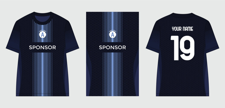 sports jersey mock-up with a dark blue color 