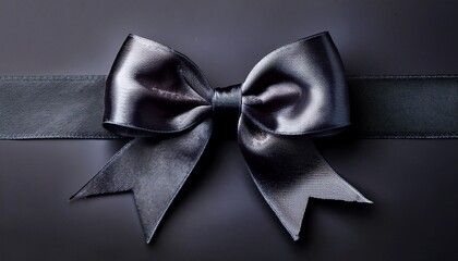 elegant dark gray satin ribbon bow on a dark background perfect for sophisticated designs and presentations