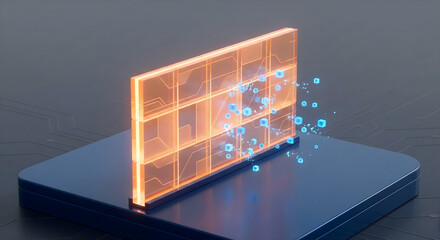 Digital Defense: An abstract digital depiction of a protective barrier, symbolizing data security and technological advancement.