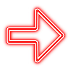 sleek double outline neon arrow icon with a vibrant glow. professional transparent png for futuristic navigation and web design.
