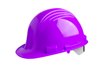 Vibrant Purple Hard Hat: Essential Safety Gear for Construction, Industrial Work, and Workplace Protection, Isolated.
