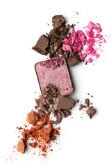 Crushed Pink and Brown Eyeshadow Texture Close-Up