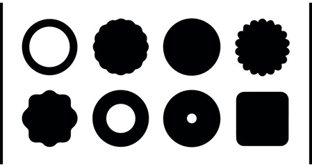 Geometric shapes silhouettes set abstract design elements isolated on white background