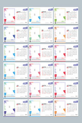 Indonesia Desk Calendar 2026 Template with Javanese Calendar, Minimalist Modern Design, 210x150 mm ready to print