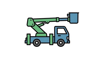 Aerial lift truck for construction and maintenance work.