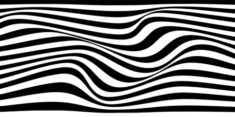 Black and white abstract curved lines. Modern vector background. Vector eps10