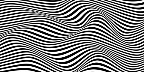 Black and white abstract curved lines. Modern vector background. Vector eps10