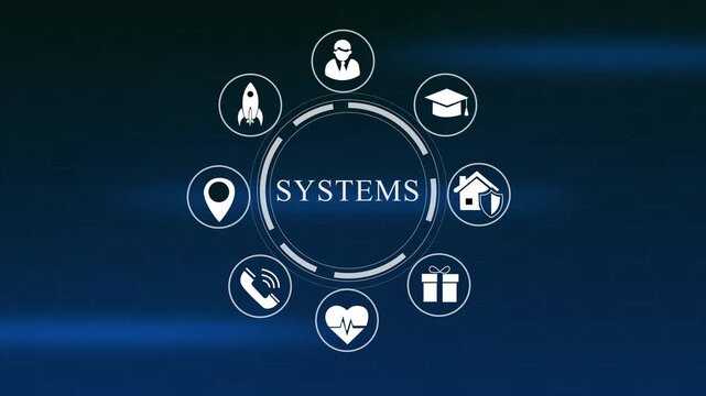  Hexagon Network system Concept With Icons 4K video animation