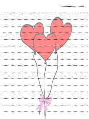 Valentine's day card with heart-shaped balloons. Vector illustration.