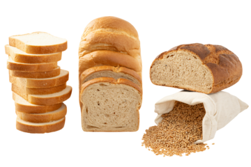 Sliced whole grain bread in rustic wooden tone with warm soft lighting for bakery advertising