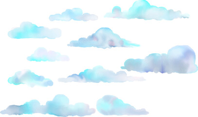watercolor background with soft pastel clouds