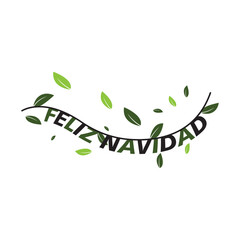 feliz navidad or merry christmas typography calligraphy font letterings text vector design
