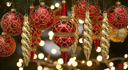 christmas decoration on a red background