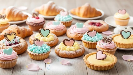 Assorted Pastries and Cupcakes Display