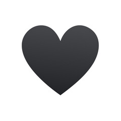 Obraz premium Dark Gray Heart Shape on White Background Simple Graphic for Valentines Day Social Media Icon