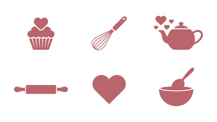 Culinary Delight Symbols: A curated collection of charming icons, each depicting elements of the cooking and baking. A symbol for culinary creativity © Azizun