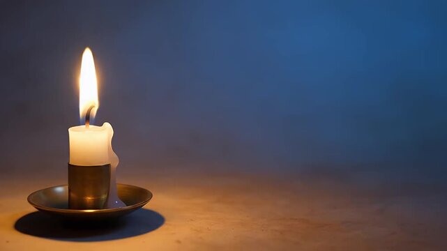 Fast of Tevet with minimal candlelight and shadows for Jewish day of fasting