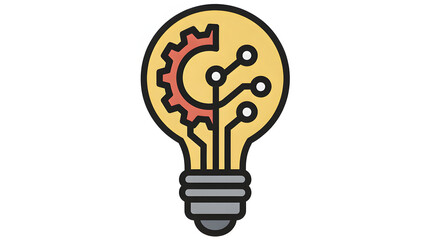 Creative technology light bulb icon representing innovation and digital ideas
