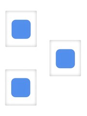 set of square buttons,set of blue buttons,set of square frames