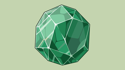 Detailed Emerald Gemstone Illustration with Faceted Surface and Green Hue.