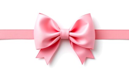 Soft Pastel Ribbon Bow White Background