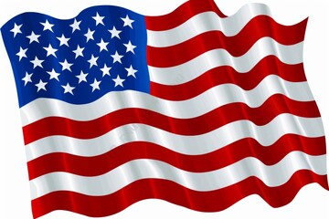 Obraz premium American flag background on white