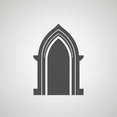 Fototapeta premium Gothic archway with a map silhouette inside.