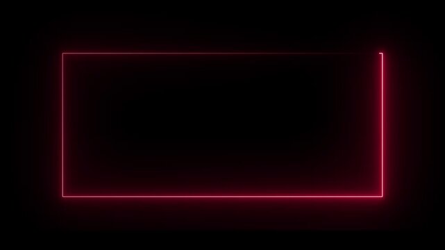 Abstract neon rectangle frame animation. 4k animation motion graphics video