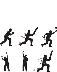 Obraz premium Cricket player vector. set