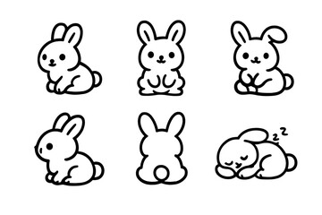 Obraz premium Cute Cartoon Bunny Collection