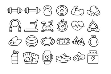 Fitness and Workout Icons Set