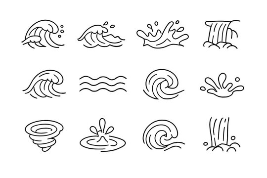 Set of Hand-Drawn Water Icons