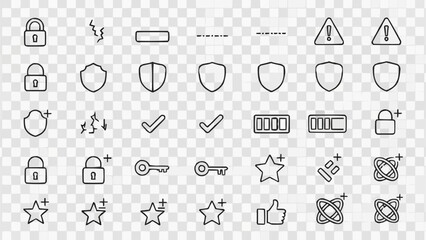 Collection of Security and Success Icons and Symbols.