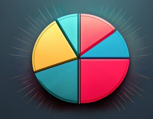 Fototapeta premium elegant and colorful pie chart