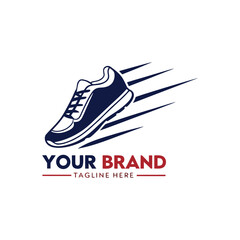 creative modern shoe logo featuring dynamic footwear illustrations, clean minimal vector logos suitable for shoe brands, fashion labels, and apparel business
