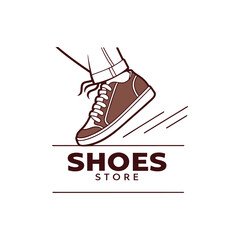 creative modern shoe logo featuring dynamic footwear illustrations, clean minimal vector logos suitable for shoe brands, fashion labels, and apparel business