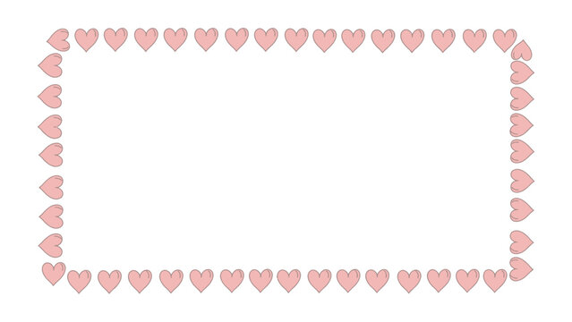 Love's Rectangular Embrace: A delicate frame of petite hearts elegantly encircles a blank space, evoking a sense of warmth, affection, and tender emotions.