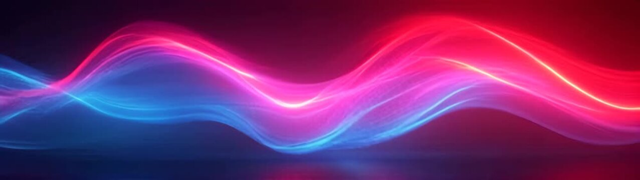 A blue and red wave of light on a black background