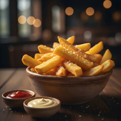 french fries with ketchup