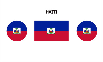 Obraz premium Flag of Haiti country in high quality (rectangle and circle shape)