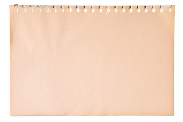 Isolated brown ripped yellow background paper texture