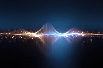 A blue and orange wave with a lot of sparkles