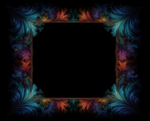 A colorful frame with a black background