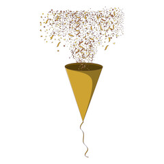 Festive Party Confetti Popper Decoration Illustration for Celebrations and Events